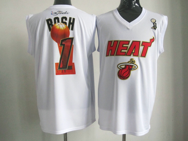 NBA Miami Heat 1 Chris Bosh 2012 NBA Finals Champions White Jersey